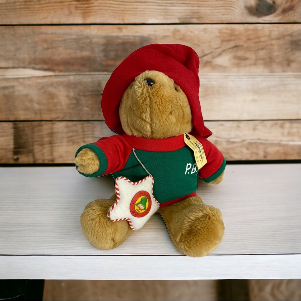 Sears Kids Gifts PADDINGTON BEAR Plush with 1995 Dated Christmas Ornament Toy